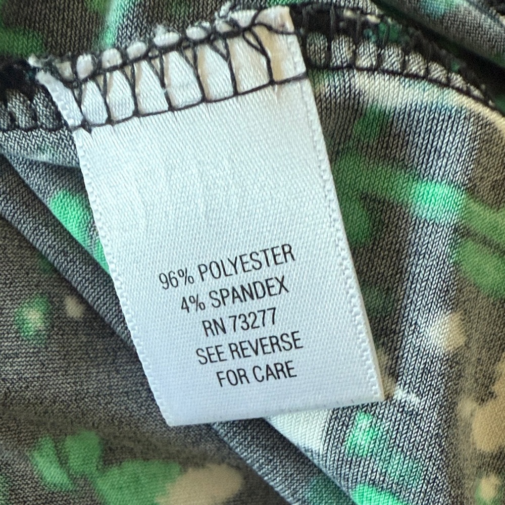 Apt. 9 Black and Green Patterned Faux Wrap Dress - Picture 7 of 8